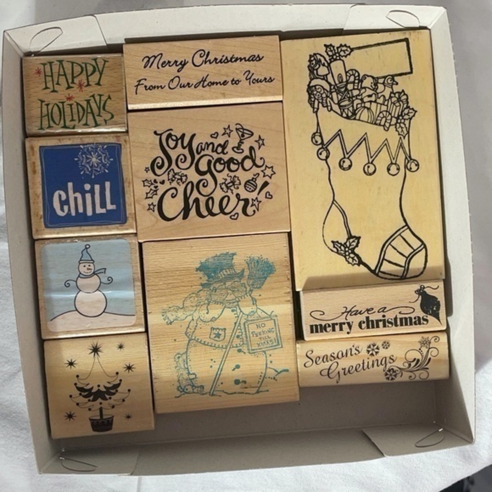 Christmas Rubber Stamps Various Themes Lot of 19 Card Making Scrapbooking